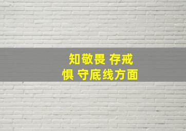 知敬畏 存戒惧 守底线方面